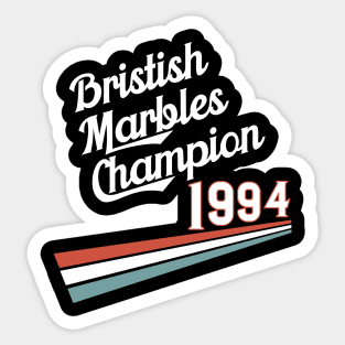 British Marbles Champion 90s Nostalgia Sticker